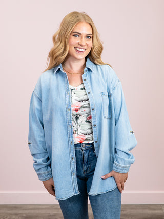 *NEW* Risen | Oversized Denim Shirt | Medium Wash | Brice