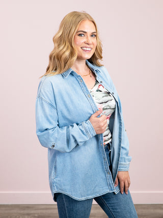 *NEW* Risen | Oversized Denim Shirt | Medium Wash | Brice