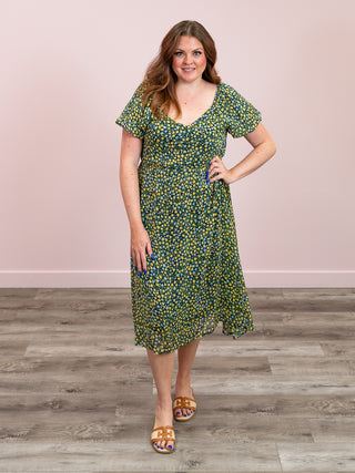 Mallory Floral Midi Dress | Navy