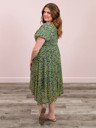 Mallory Floral Midi Dress | Navy