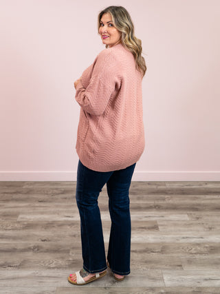 Billie Open Knit Cardigan | Dusty Rose