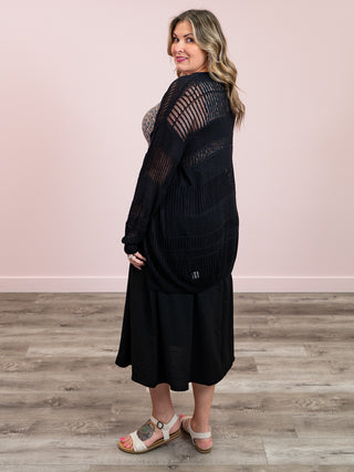 Tate Lightweight Knit Cardigan | Black