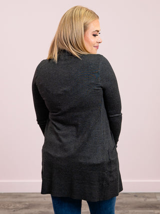 *WAREHOUSE FIND* The Key Cardi | LONG | Charcoal Gray