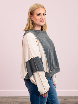 Lakelyn Colourblock Sweater | Charcoal