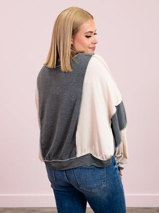 Lakelyn Colourblock Sweater | Charcoal