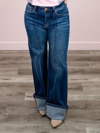 *NEW* Risen | High Waist Ankle Wide Jeans | Dark Wash | Alamo