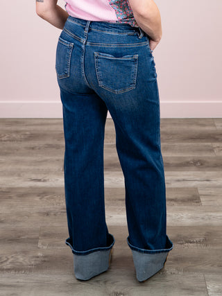 *NEW* Risen | High Waist Ankle Wide Jeans | Dark Wash | Alamo