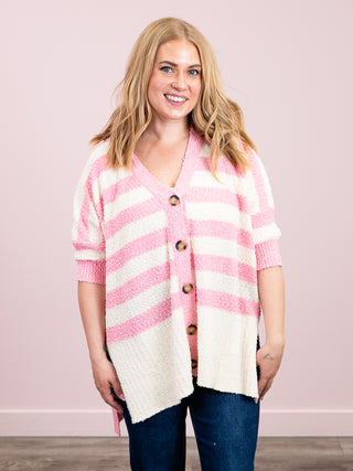 *NEW* Rya Popcorn Oversized Cardigan | Pink