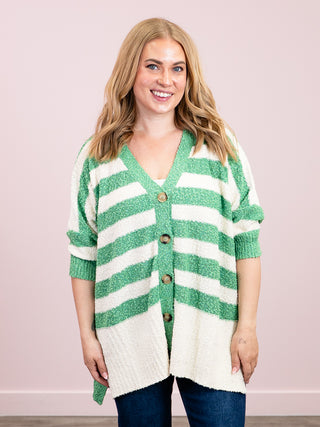 *NEW* Rya Popcorn Oversized Cardigan | Green