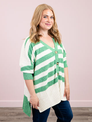 *NEW* Rya Popcorn Oversized Cardigan | Green