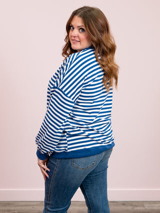 Amberly Striped Pullover | Blue