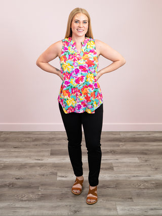 *NEW* The Selena Tank | Floral Aqua