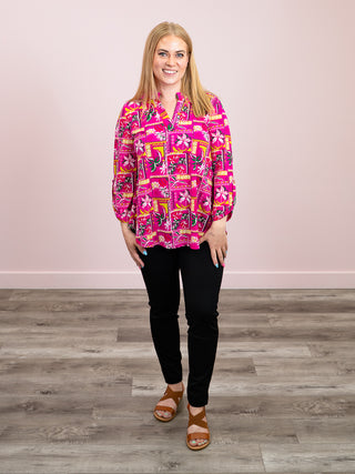 *NEW* Kait Long Sleeve Top | Hot Pink