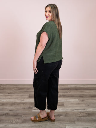 *NEW* Amber-Lynn Sweater Vest | Dark Olive