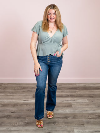 *NEW* Elyssa Wrap Blouse | Sage