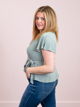 *NEW* Elyssa Wrap Blouse | Sage