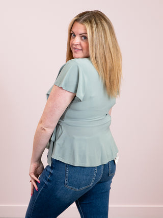 *NEW* Elyssa Wrap Blouse | Sage