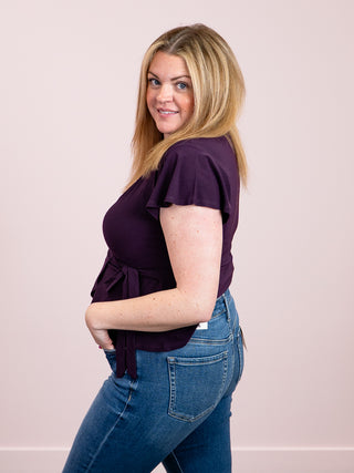 *NEW* Elyssa Wrap Blouse | Eggplant