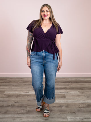 *NEW* Elyssa Wrap Blouse | Eggplant