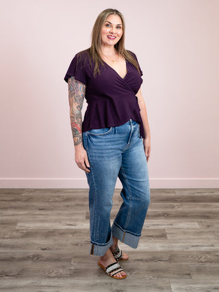 *NEW* Elyssa Wrap Blouse | Eggplant