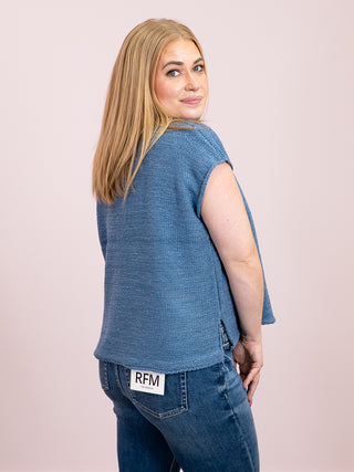 *NEW* Amber-Lynn Sweater Vest | Dusty Blue
