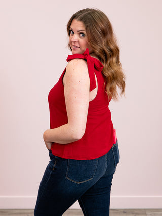 Kendall Tie Strap Tank | Burgundy