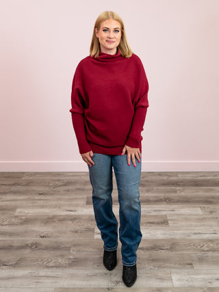 Wanda Dolman Sweater | Cabernet