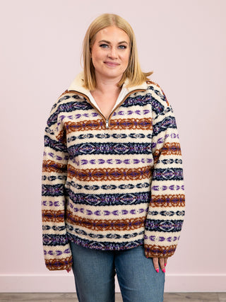 RD Style | Alpine Sherpa Half Zip Jacket | Tobacco