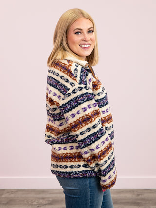 RD Style | Alpine Sherpa Half Zip Jacket | Tobacco