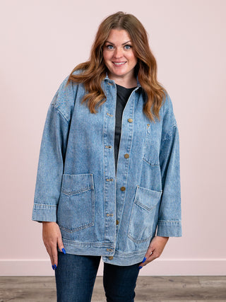Crossroads Boxy Cut Denim Jacket | Medium Denim