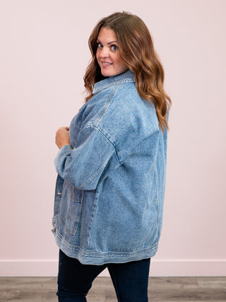 Crossroads Boxy Cut Denim Jacket | Medium Denim