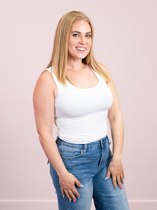 *NEW* Alara Layered Tank Top | White