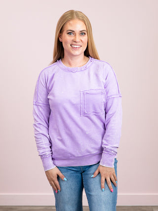 *NEW* Colbie Pocket Pullover | Bright Lavender