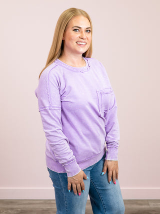 *NEW* Colbie Pocket Pullover | Bright Lavender