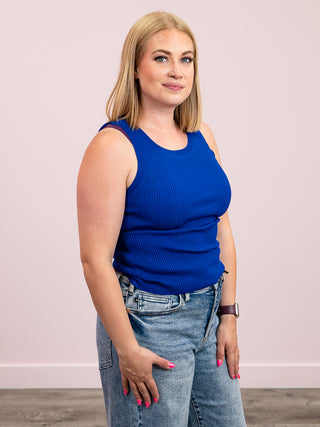 Malea Knit Tank | Royal Blue