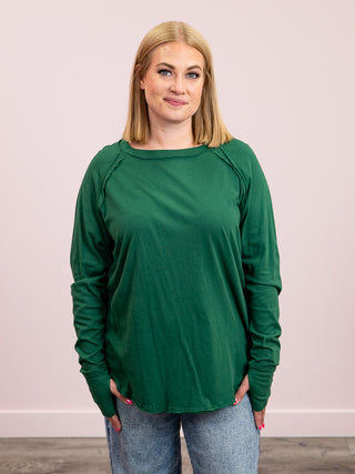 *WAREHOUSE FIND* Hallee Long Sleeve Top | Dark Green