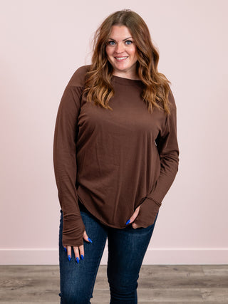 *WAREHOUSE FIND* Hallee Long Sleeve Top | Brown