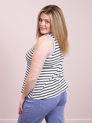 *NEW* Bold Moves Tank Top | Ivory, Black & Lilac