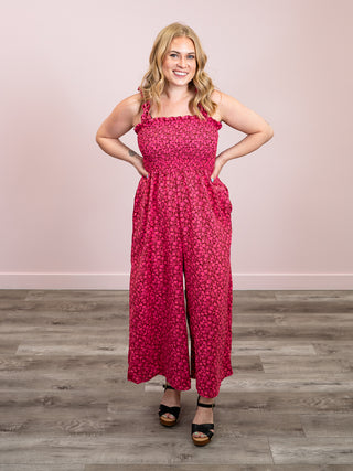 *NEW* Summer Crush Wide Leg Jumpsuit | Fuchsia