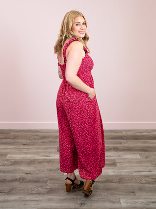 *NEW* Summer Crush Wide Leg Jumpsuit | Fuchsia
