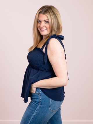 *NEW* Lake Dayz Babydoll Tank | Navy