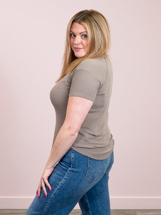 *NEW* Nori Short Sleeve Waffle Top | Mocha