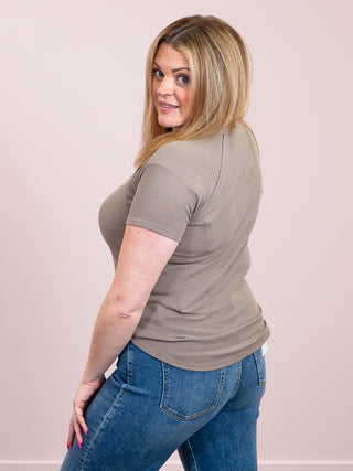 *NEW* Nori Short Sleeve Waffle Top | Mocha