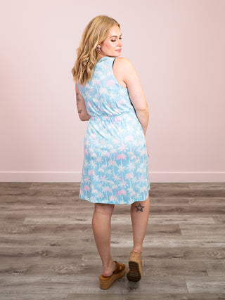 *NEW* Beverly Button Dress | Aqua Palm
