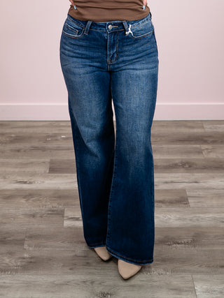*NEW* Zach Wide Leg Denim Pants | Dark Wash