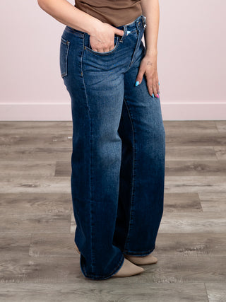 *NEW* Zach Wide Leg Denim Pants | Dark Wash