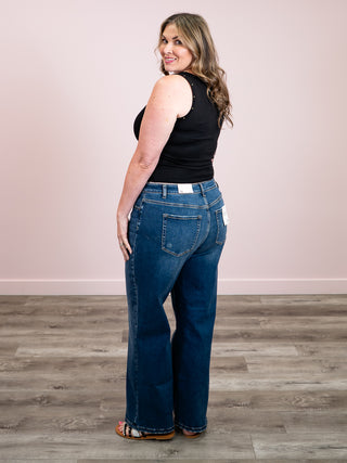 *NEW* Zach Wide Leg Denim Pants | Dark Wash
