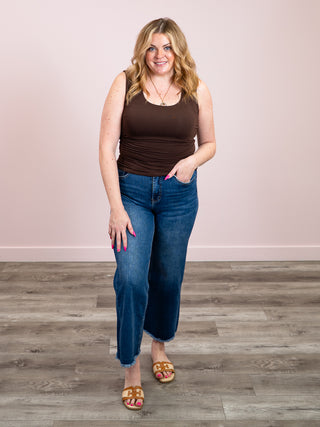 *NEW* Alara Layered Tank Top | Chocolate