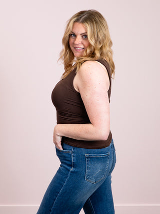 *NEW* Alara Layered Tank Top | Chocolate