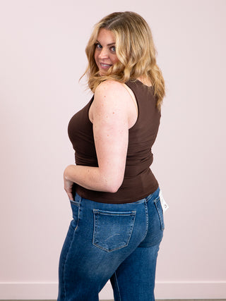 *NEW* Alara Layered Tank Top | Chocolate